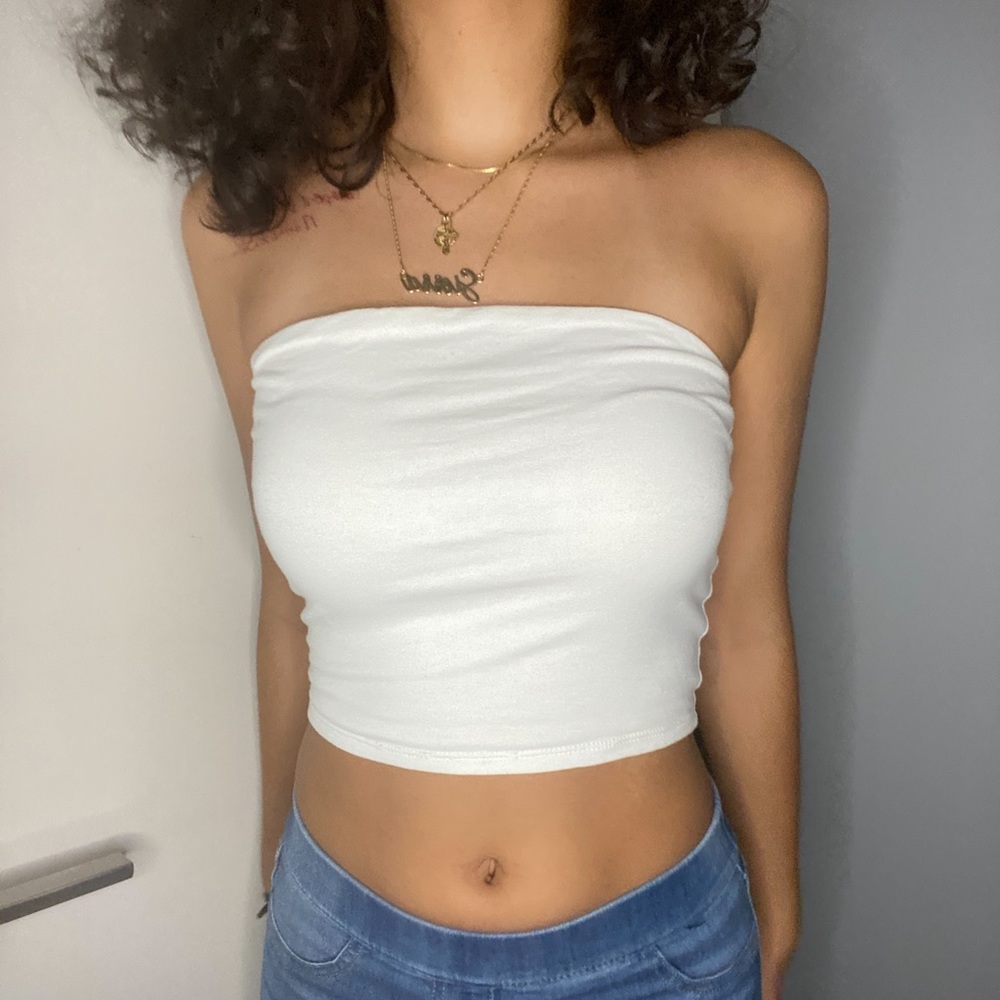 white crop top
